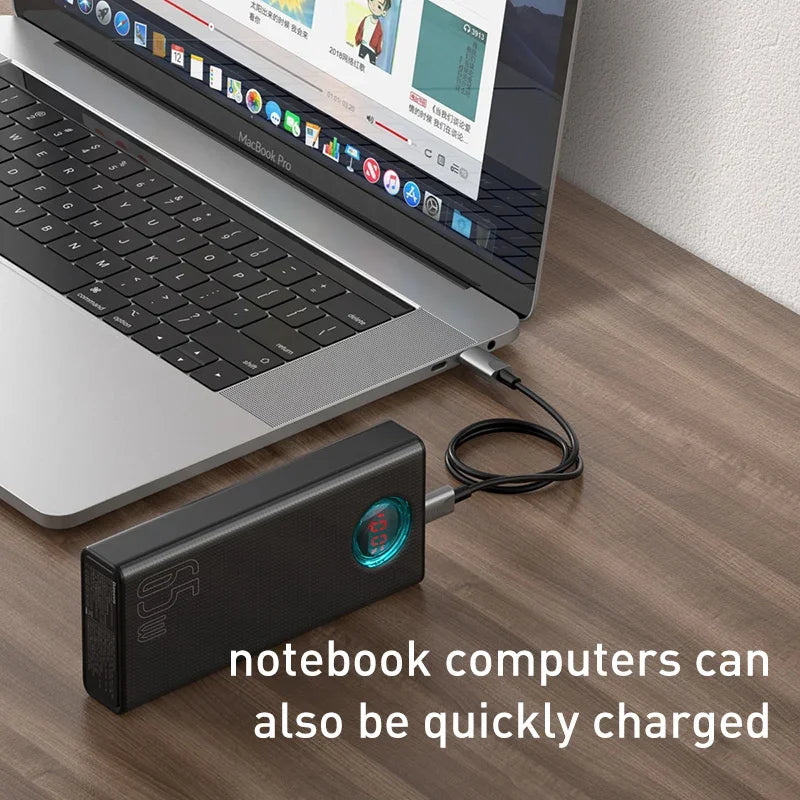 Mateus -Baseus Power Bank 30000mAh 65W PD3.0 Quick Charging 3.0 FCP