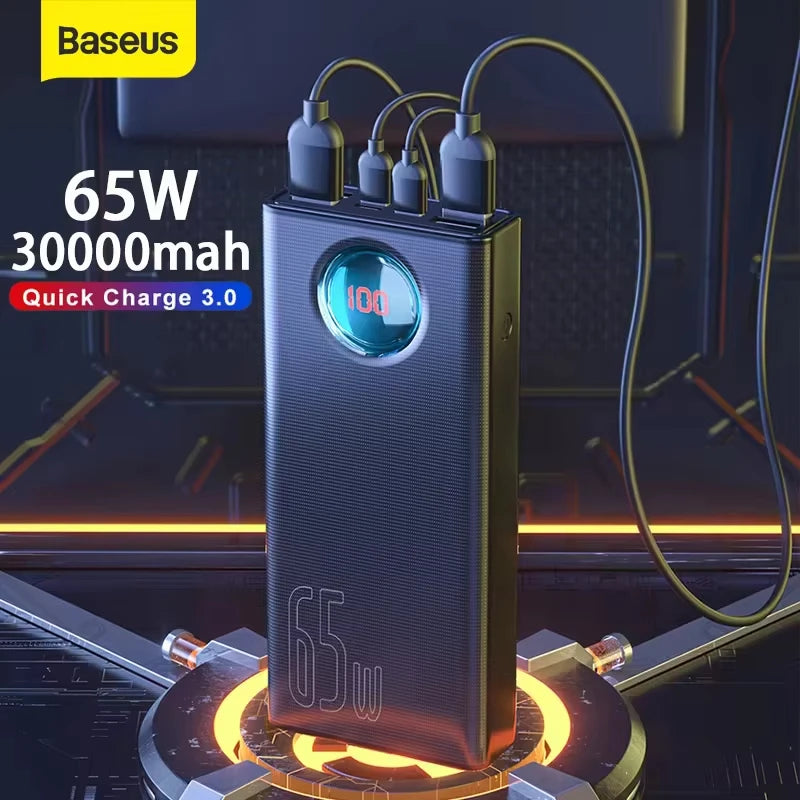 Mateus -Baseus Power Bank 30000mAh 65W PD3.0 Quick Charging 3.0 FCP