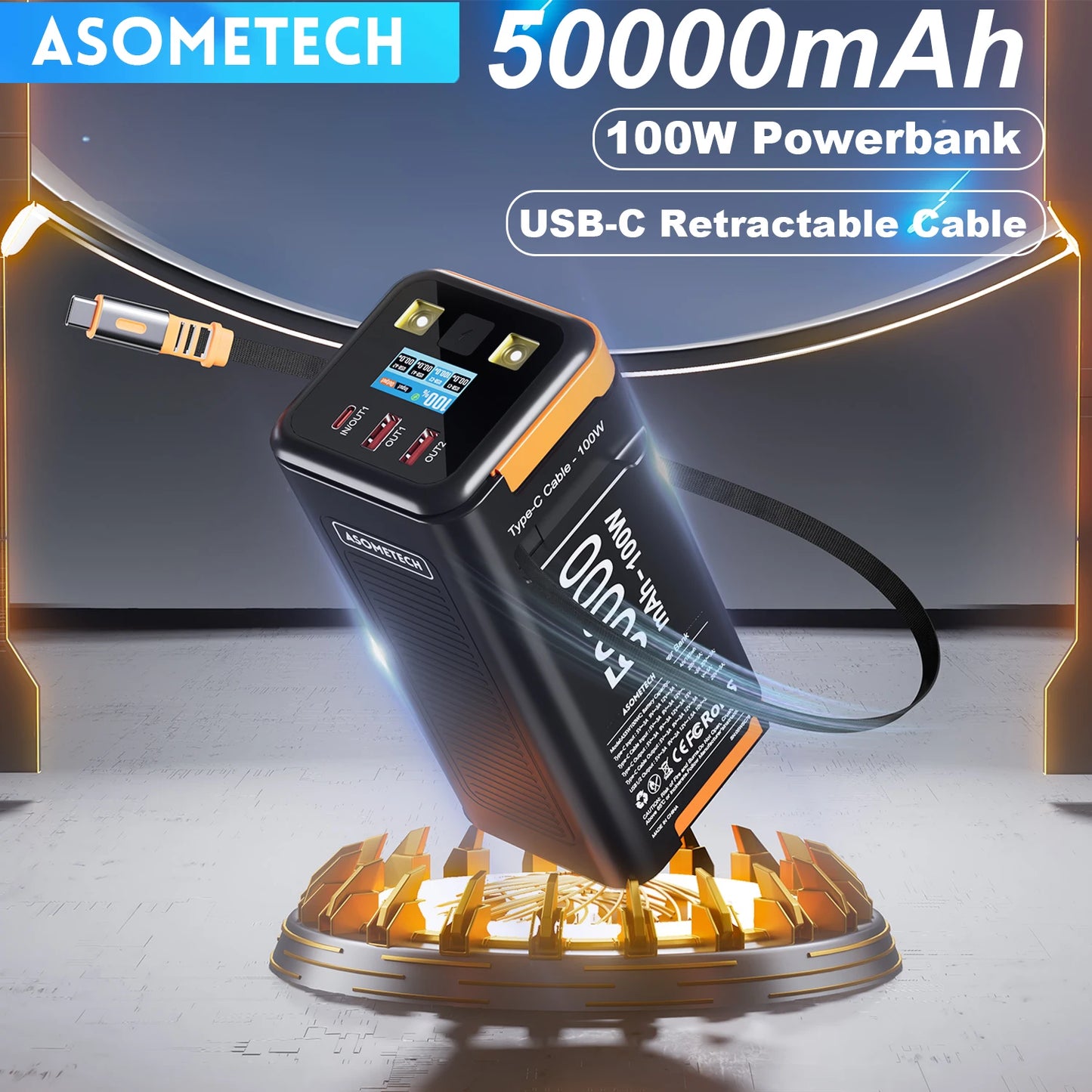 Mateus -Power Bank 50000mAh 100W PD PPS Super Fast Laptop